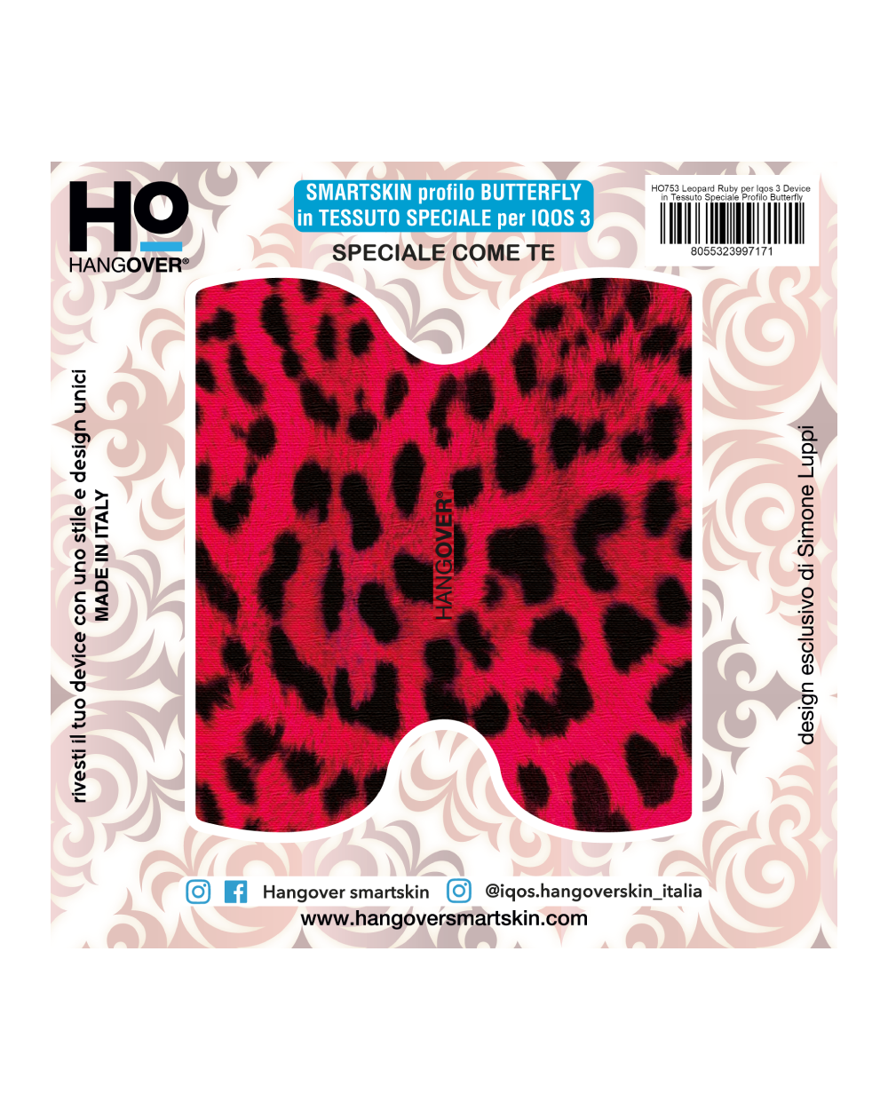 Leopard Ruby - Hangover Cover SmartSkin in Special Textile for Iqos 3